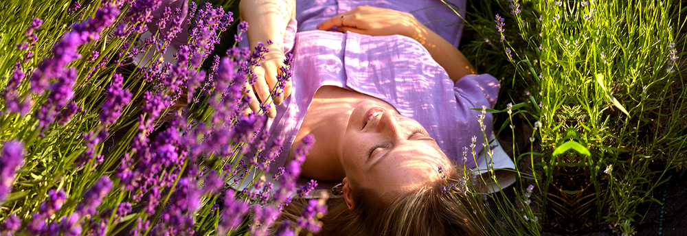 image showing women with lavendar flower web view